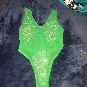 GREEN STUDDED DANCEWEAR
